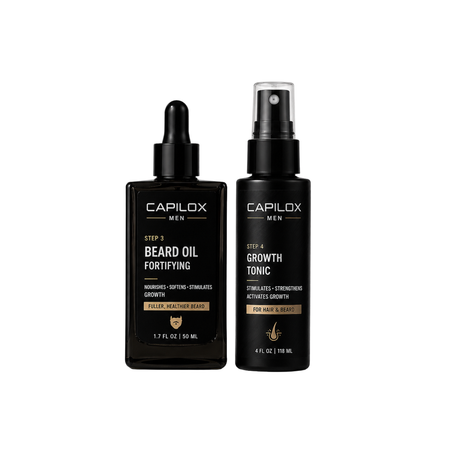 CAPILOX MEN – Dúo tónico y aceite para el Crecimiento del cabello y la barba
