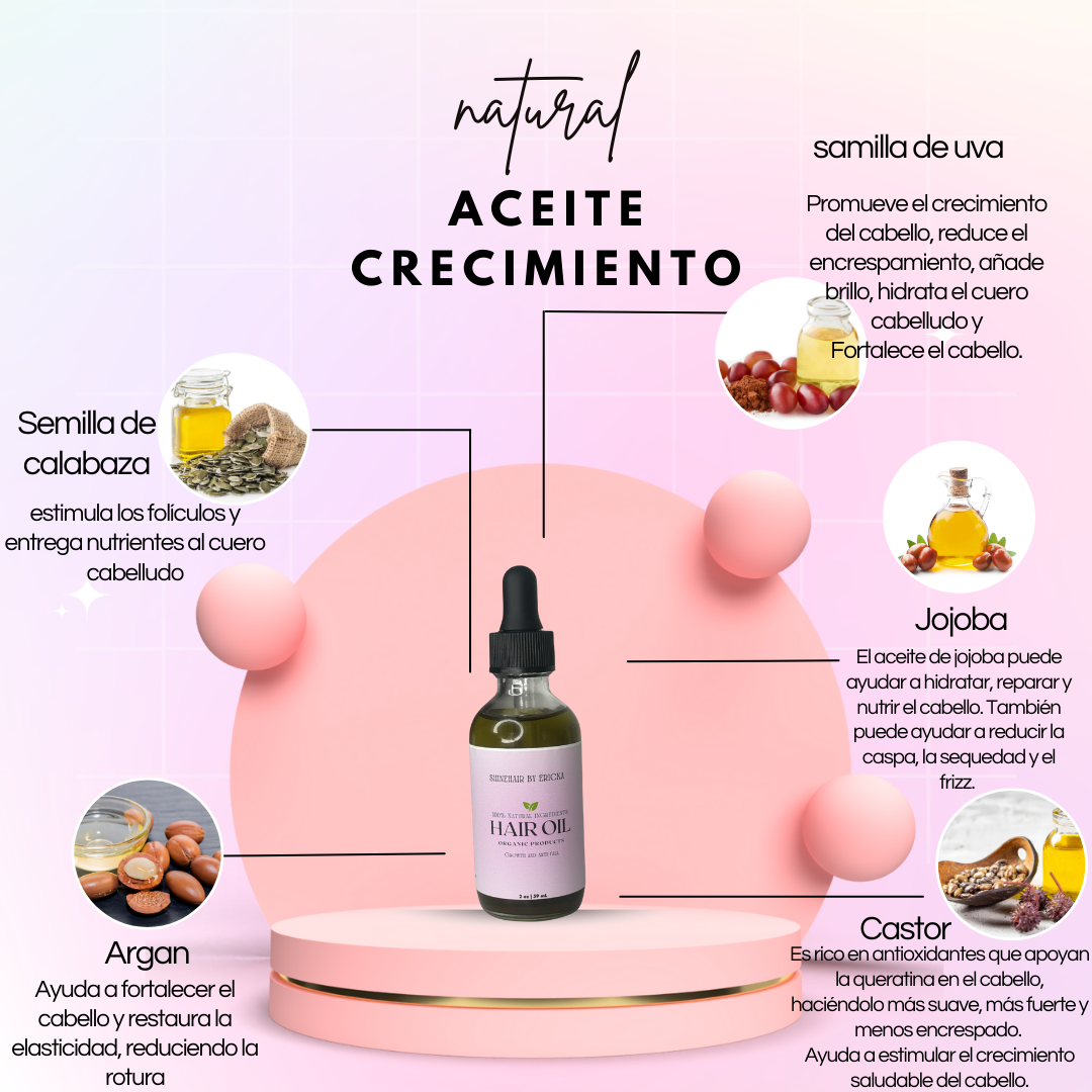 Set de Tónico anti-caída y aceite capilar crecimiento (2 & 8oz) o (4 & 8oz)