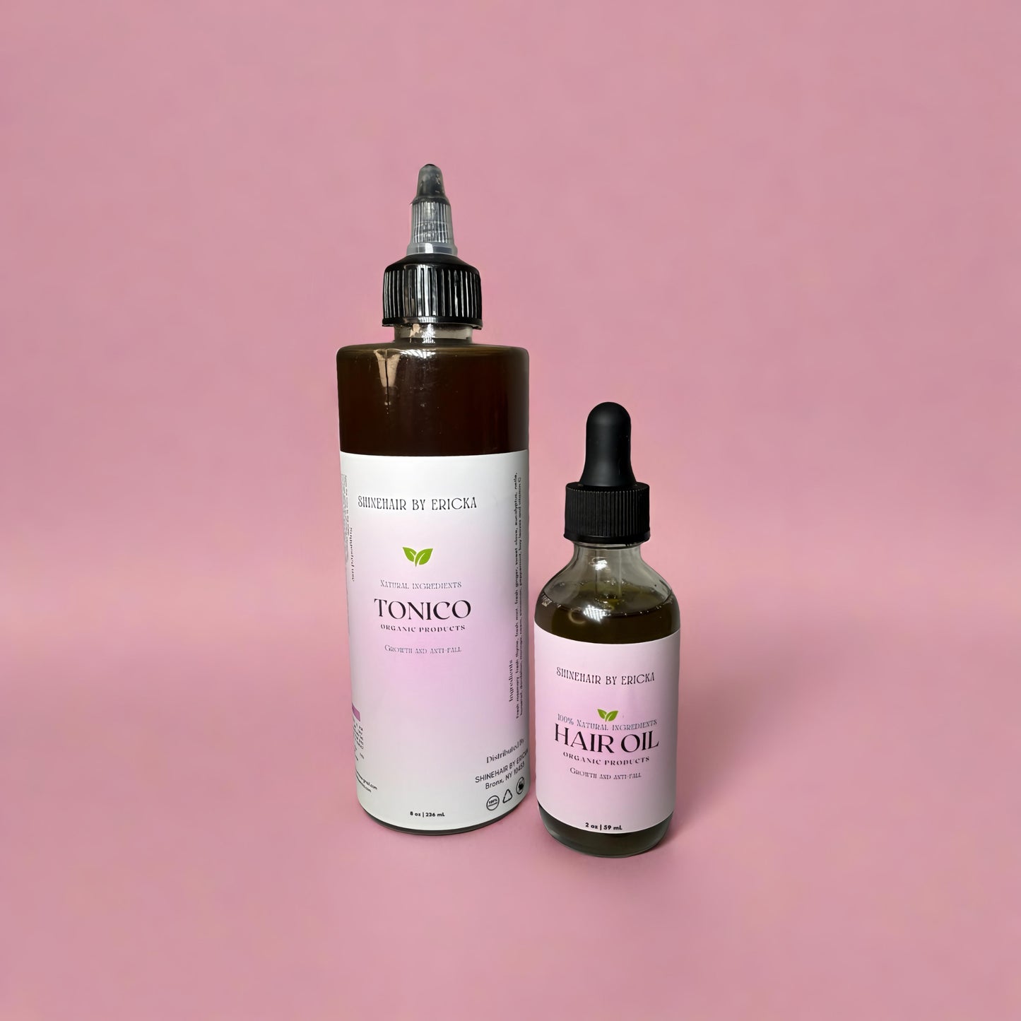 Set de Tónico anti-caída y aceite capilar crecimiento (2 & 8oz) o (4 & 8oz)