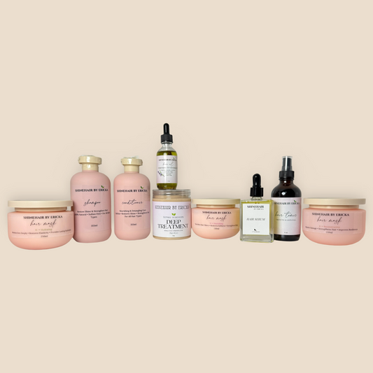 Línea completa de SHINEHAIR BY ERICKA (H,R,N) Crecimiento y Anti-caída