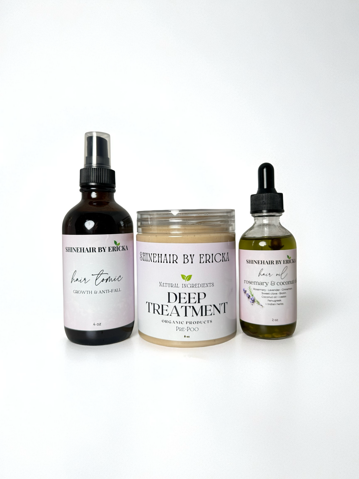 PRE POO, ACEITE DE ROMERO Y COCO Y TÓNICO HERBAL