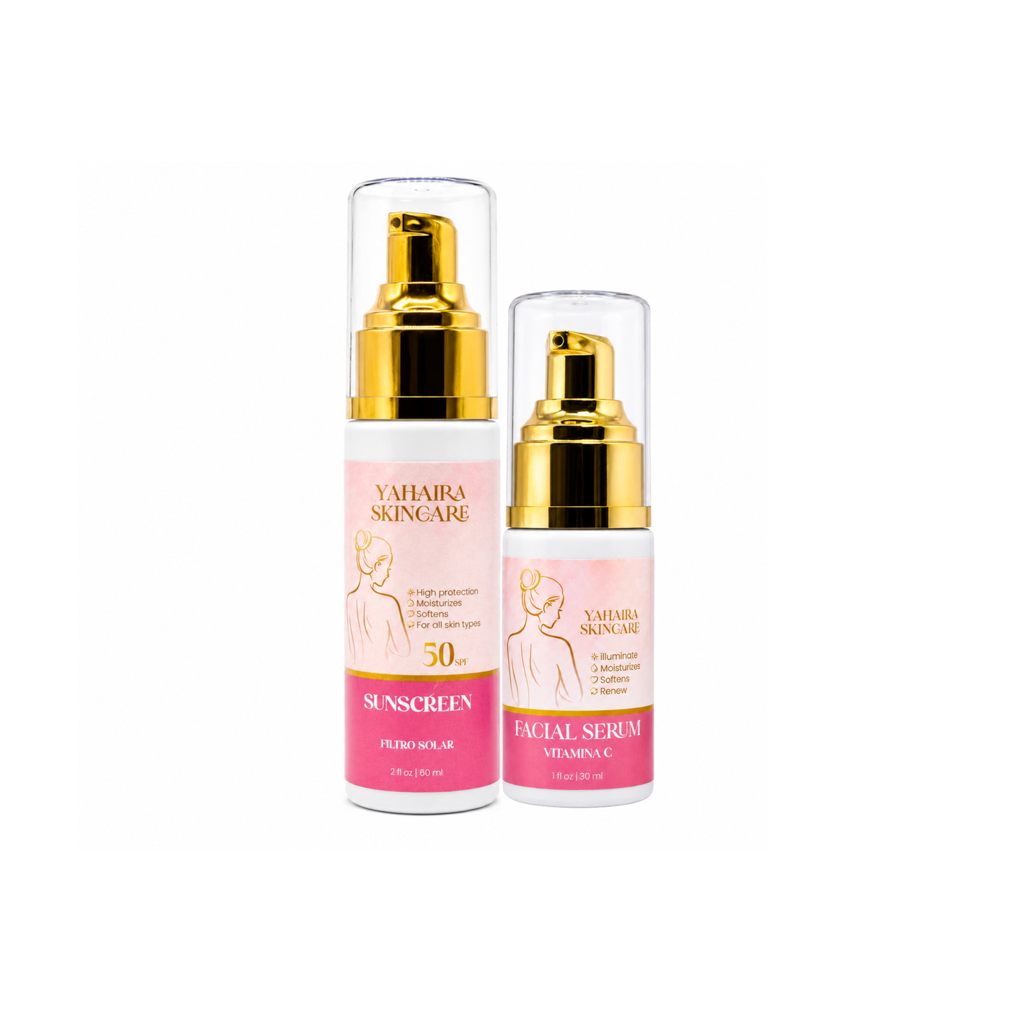 Dúo, vitamina C - protector solar y serum de vitamina C ￼