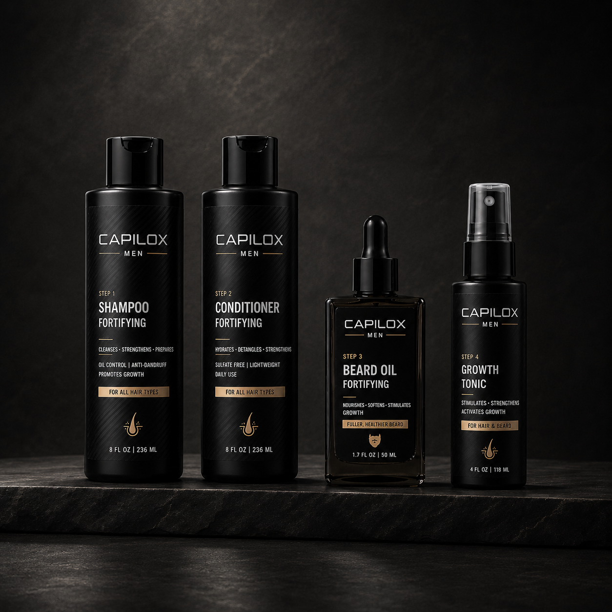 CAPILOX MEN - Kit Crecimiento y anti-caída - Cabello & Barba del Hombre