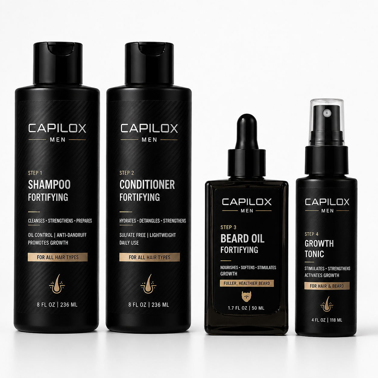 CAPILOX MEN - Kit Crecimiento y anti-caída - Cabello & Barba del Hombre