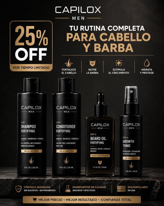 CAPILOX MEN - Kit Crecimiento y anti-caída - Cabello & Barba del Hombre