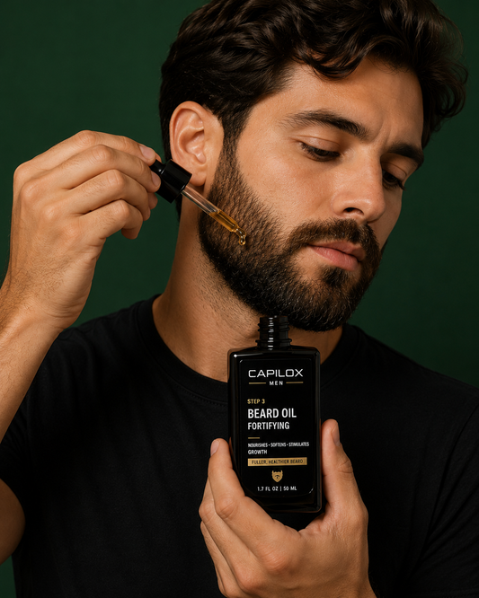 CABELLO Y BARBA– Aceite de Crecimiento y Anti Caída - CAPILOX MEN