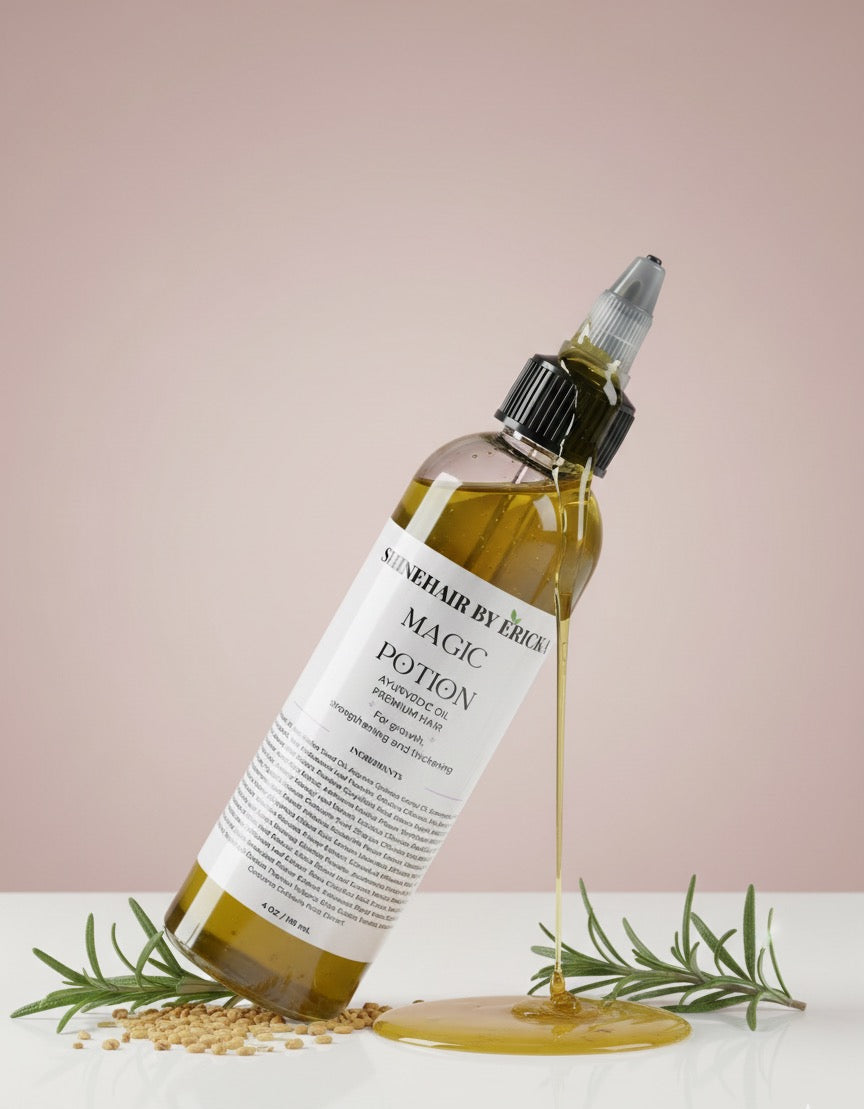 LONG HAIR - Growth and Anti-Hair Loss Oil (4 oz) with herbs inside